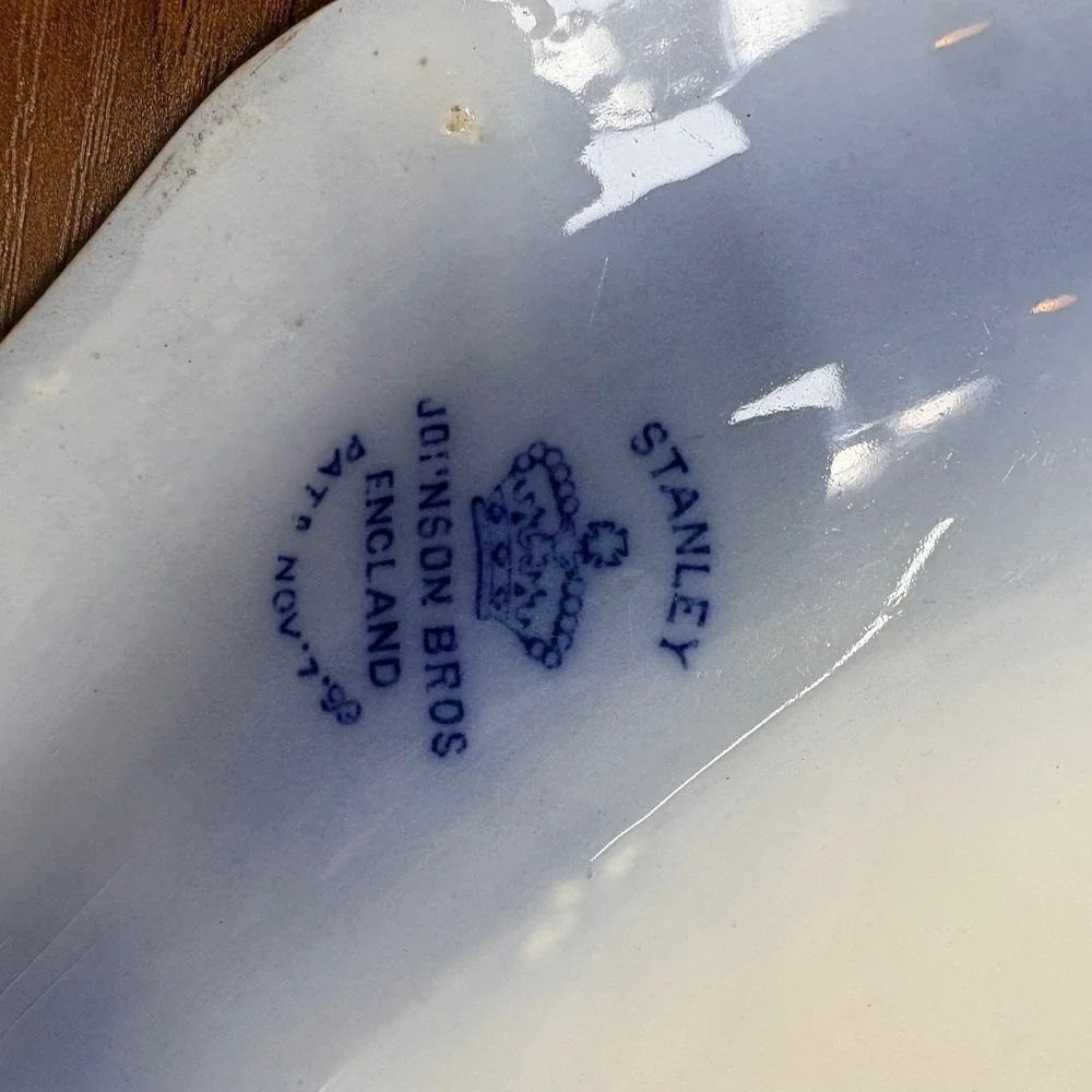 Antique Johnson Brothers Flow Blue Serving Platter 1899 14